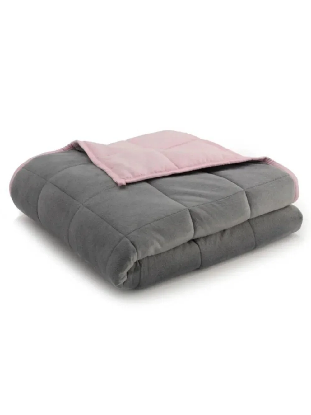 Ella Jayne Home 20lb Reversible Weighted Blanket Grey Microfiber Pink 48